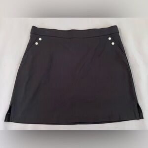 Rafaella Comfort Womens‎  Split Stretch Slash Pocket Mini Skort Sz XL Black